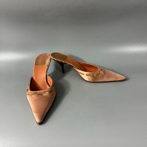 Nadin Nude Satin Mule, Size 36